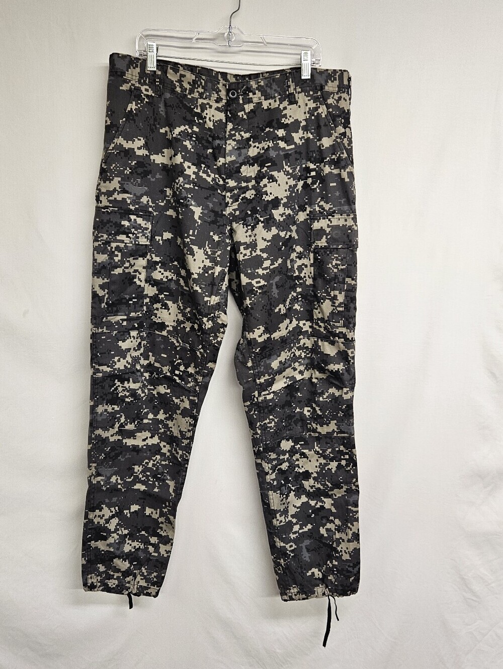 Rothco BDU Pants Mens Large Black Gray Urban Digital Camo Cargo Adjustable Waist